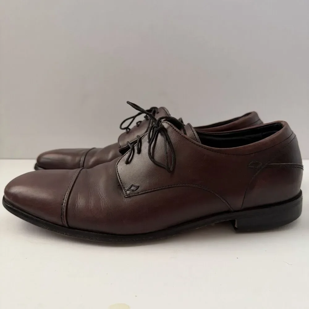 Florsheim Men’s 10.5 D Burgundy Leather Cap Toe Oxford Dress Shoes 18358